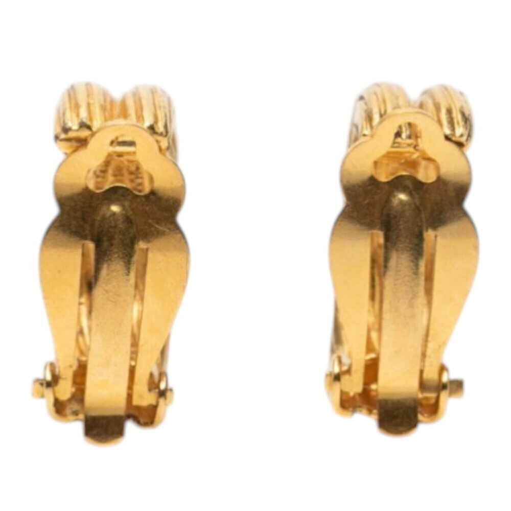 CHANEL Vintage Gold Logo Earrings - Picture 2 of 4